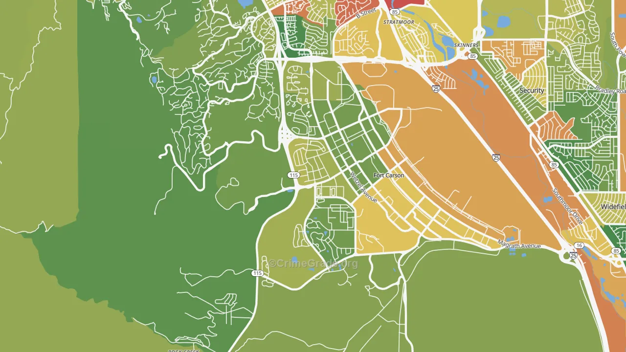 80902, CO Map of Drug-Related Crime Rates
