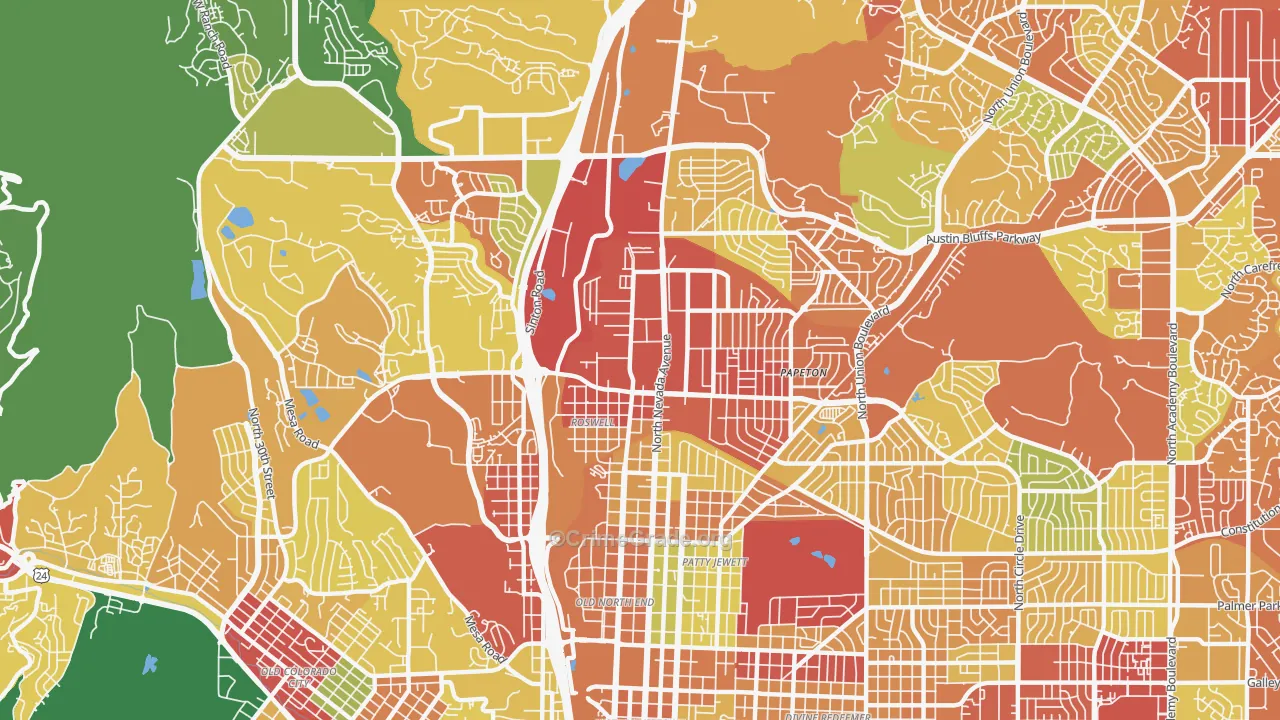 80907, CO Map of Drug-Related Crime Rates