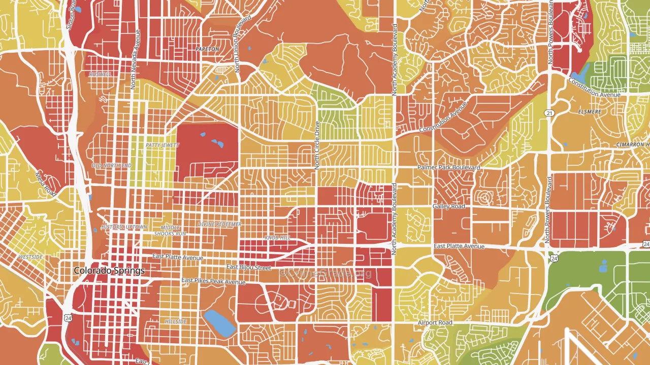 80909, CO Map of Drug-Related Crime Rates