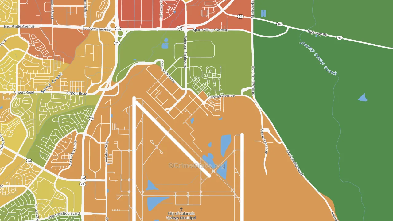80914, CO Map of Drug-Related Crime Rates