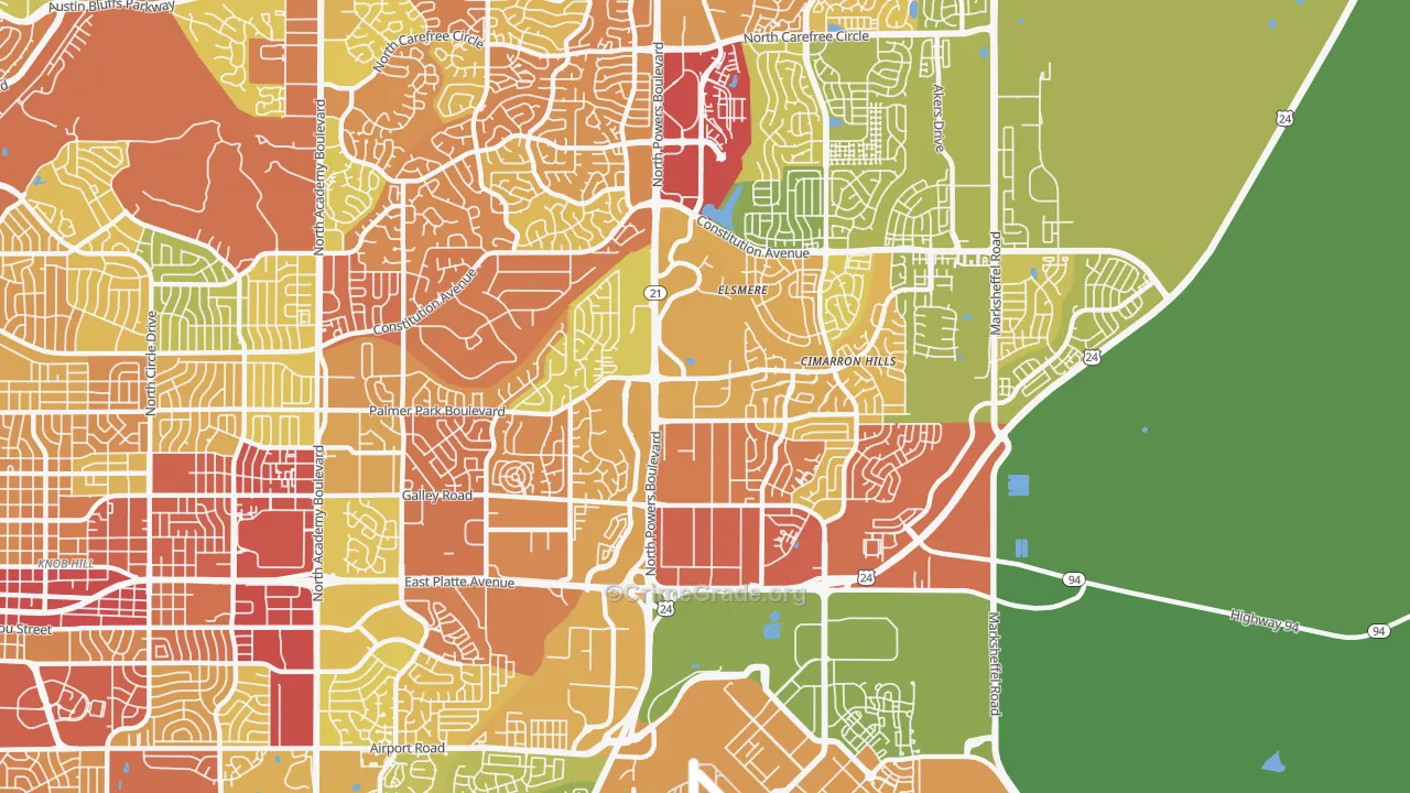 80915, CO Map of Drug-Related Crime Rates