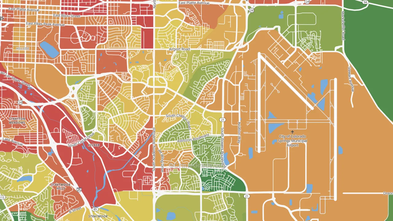 80916, CO Map of Drug-Related Crime Rates