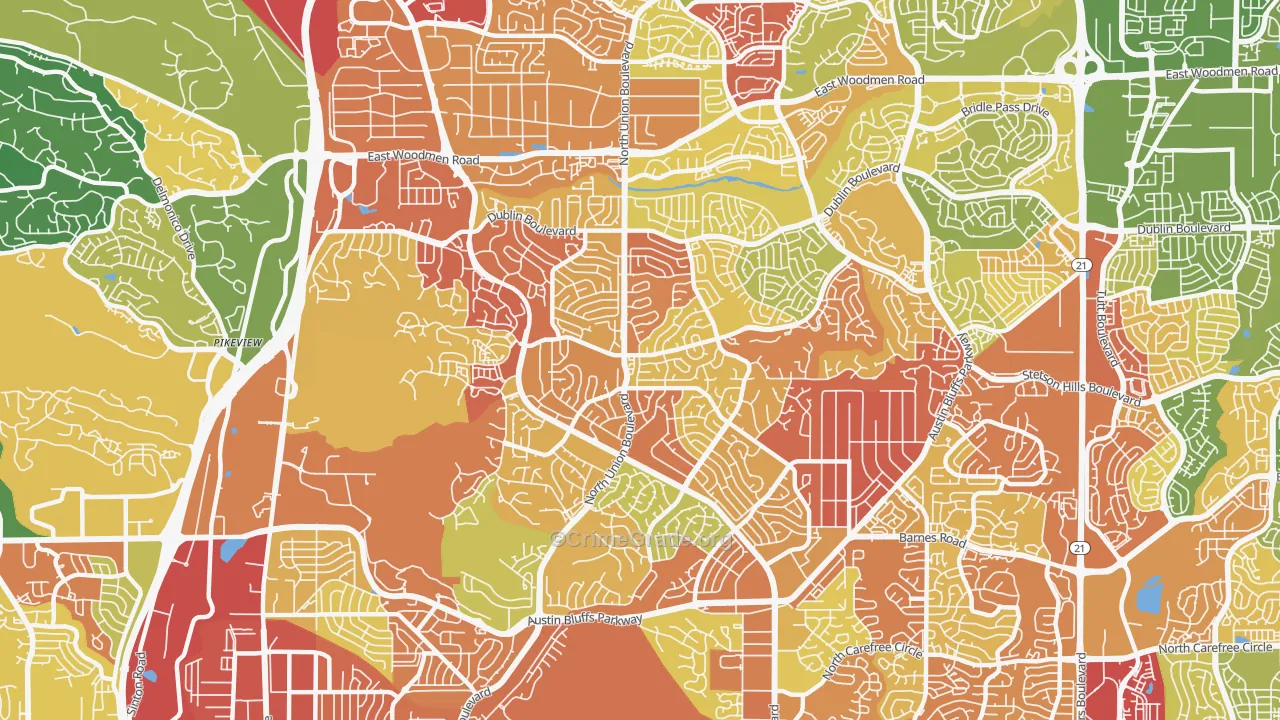 80918, CO Map of Drug-Related Crime Rates