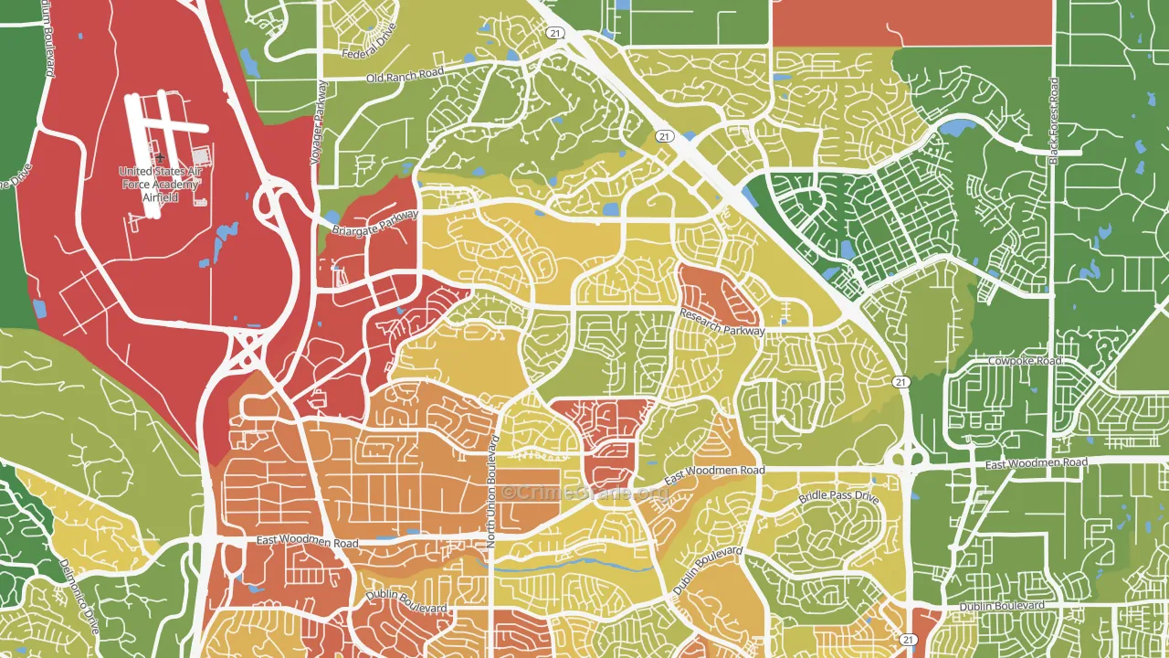 80920, CO Map of Drug-Related Crime Rates