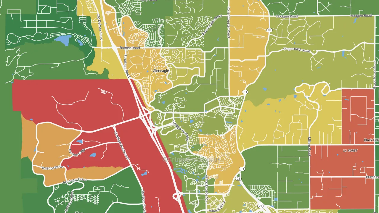 80921, CO Map of Drug-Related Crime Rates