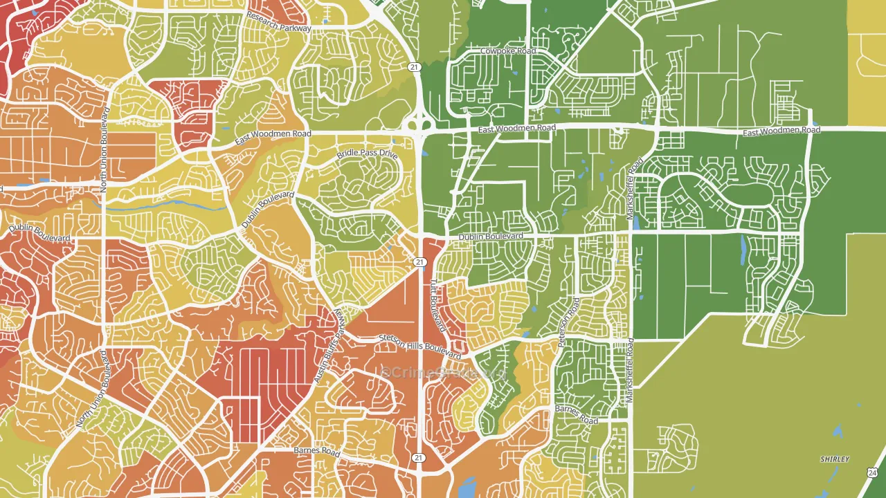 80923, CO Map of Drug-Related Crime Rates