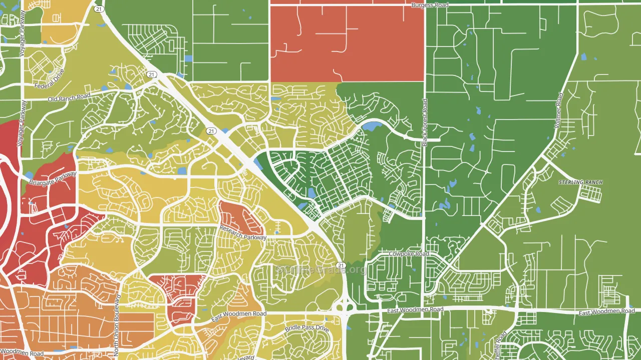 80924, CO Map of Drug-Related Crime Rates