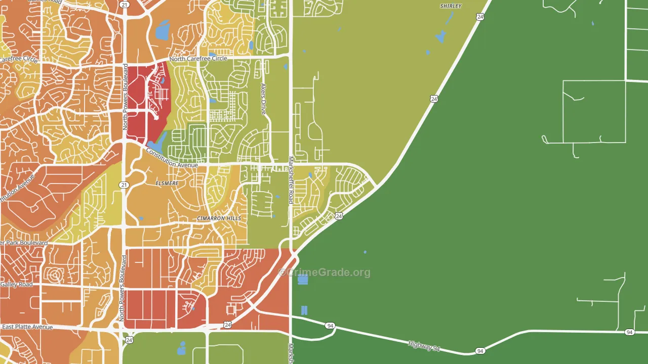 80951, CO Map of Drug-Related Crime Rates