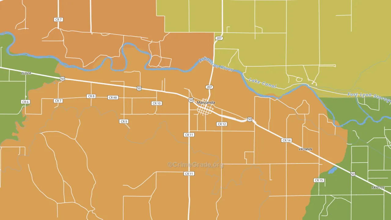 81058, CO Map of Drug-Related Crime Rates