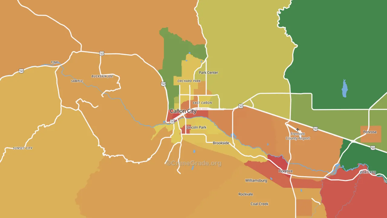 81212, CO Map of Drug-Related Crime Rates