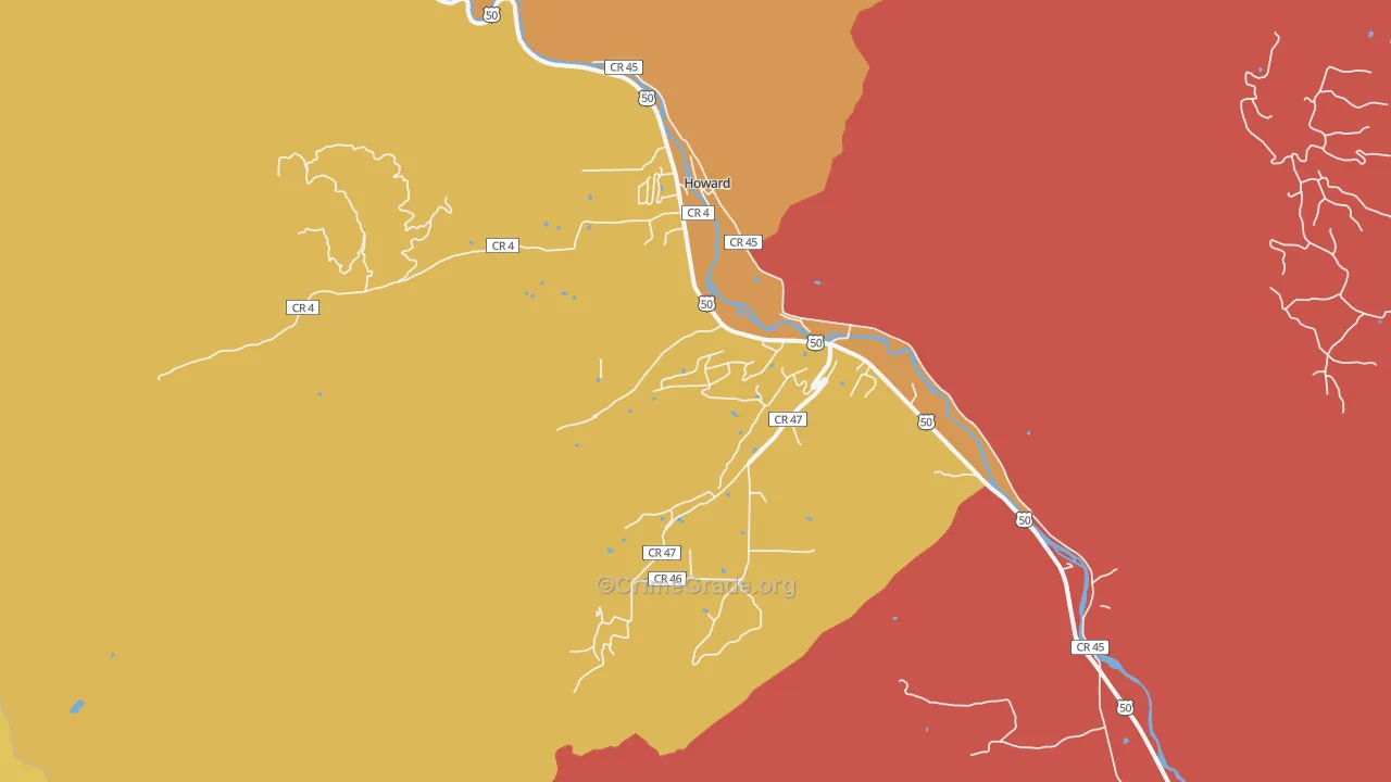81233, CO Map of Drug-Related Crime Rates