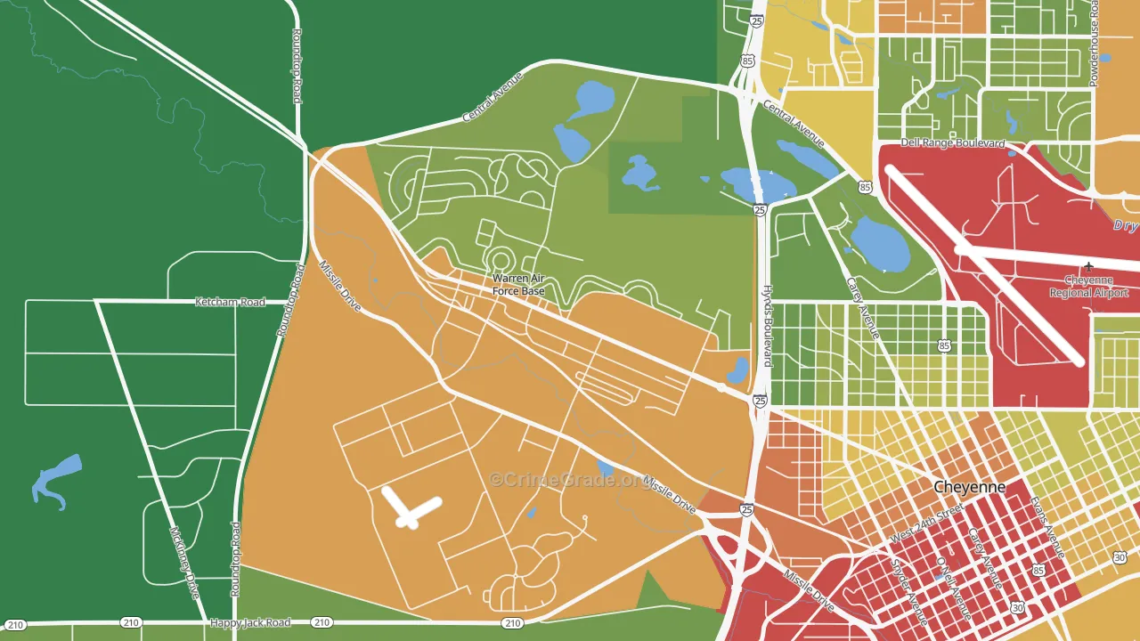 82005, WY Map of Drug-Related Crime Rates