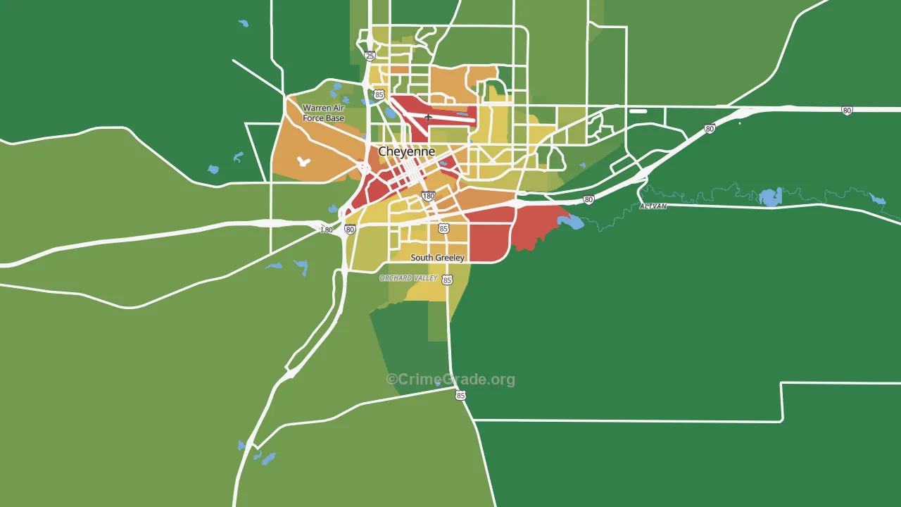 82007, WY Map of Drug-Related Crime Rates