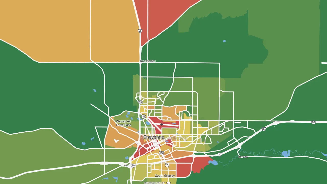 82009, WY Map of Drug-Related Crime Rates