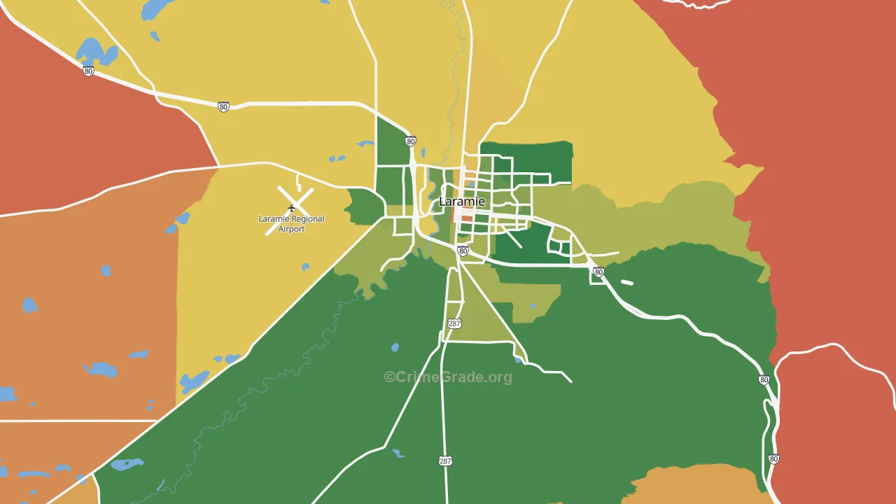 82070, WY Map of Drug-Related Crime Rates