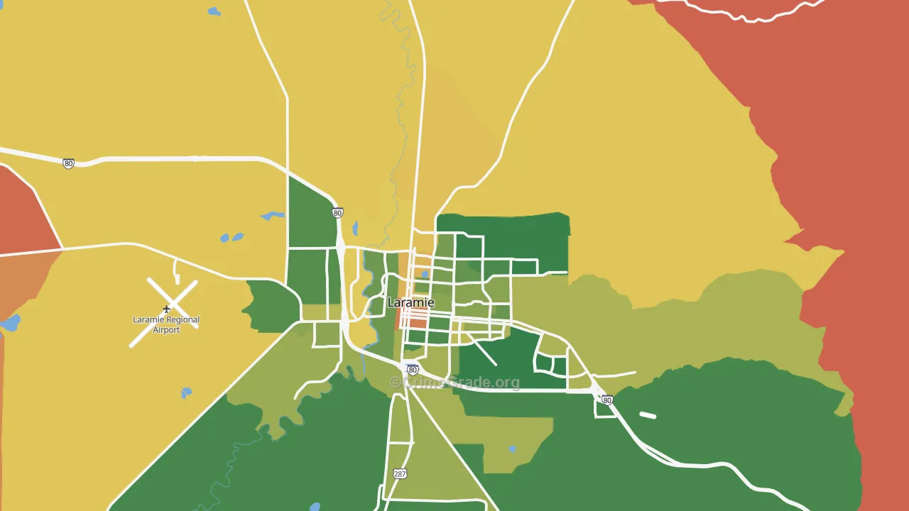 82072, WY Map of Drug-Related Crime Rates
