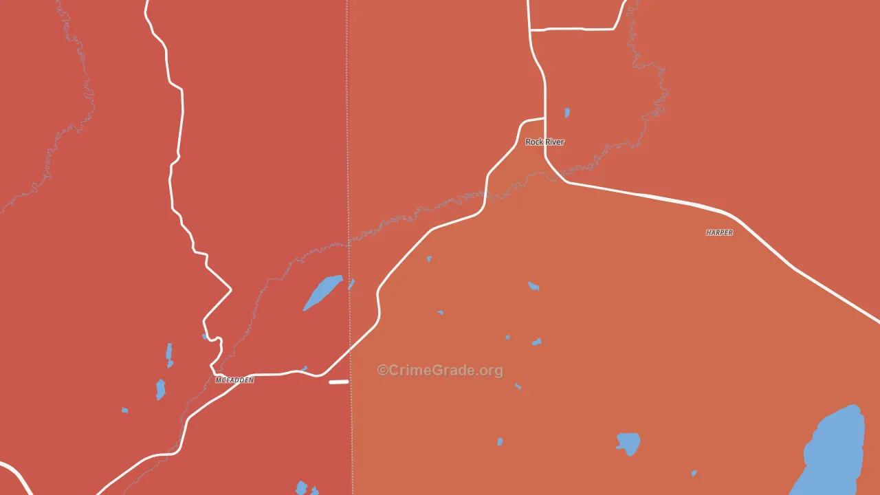 82083, WY Map of Drug-Related Crime Rates
