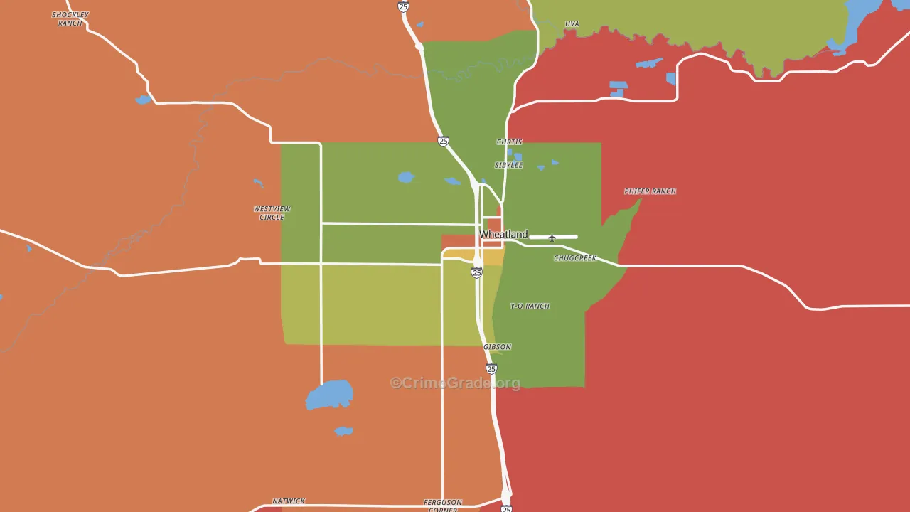 82201, WY Map of Drug-Related Crime Rates