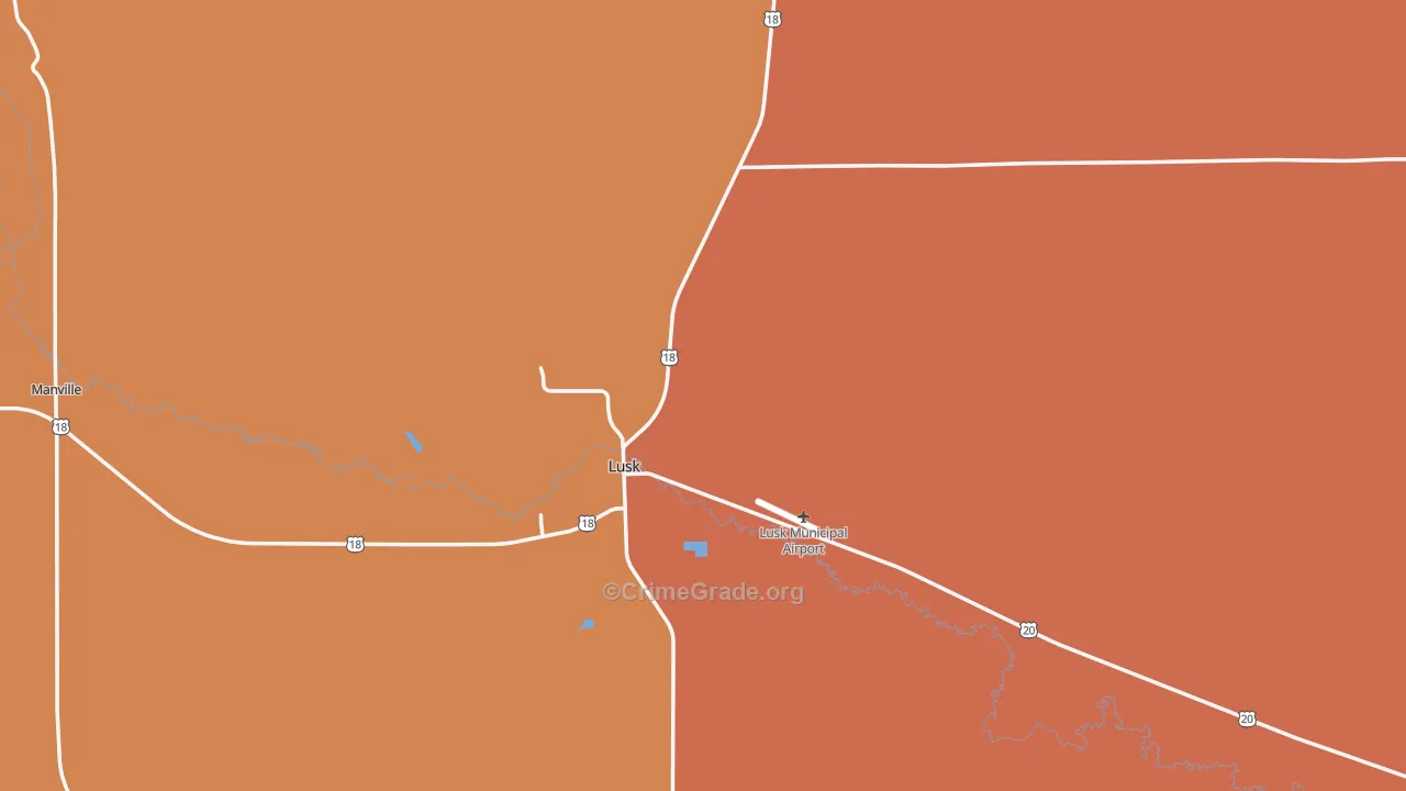 82225, WY Map of Drug-Related Crime Rates