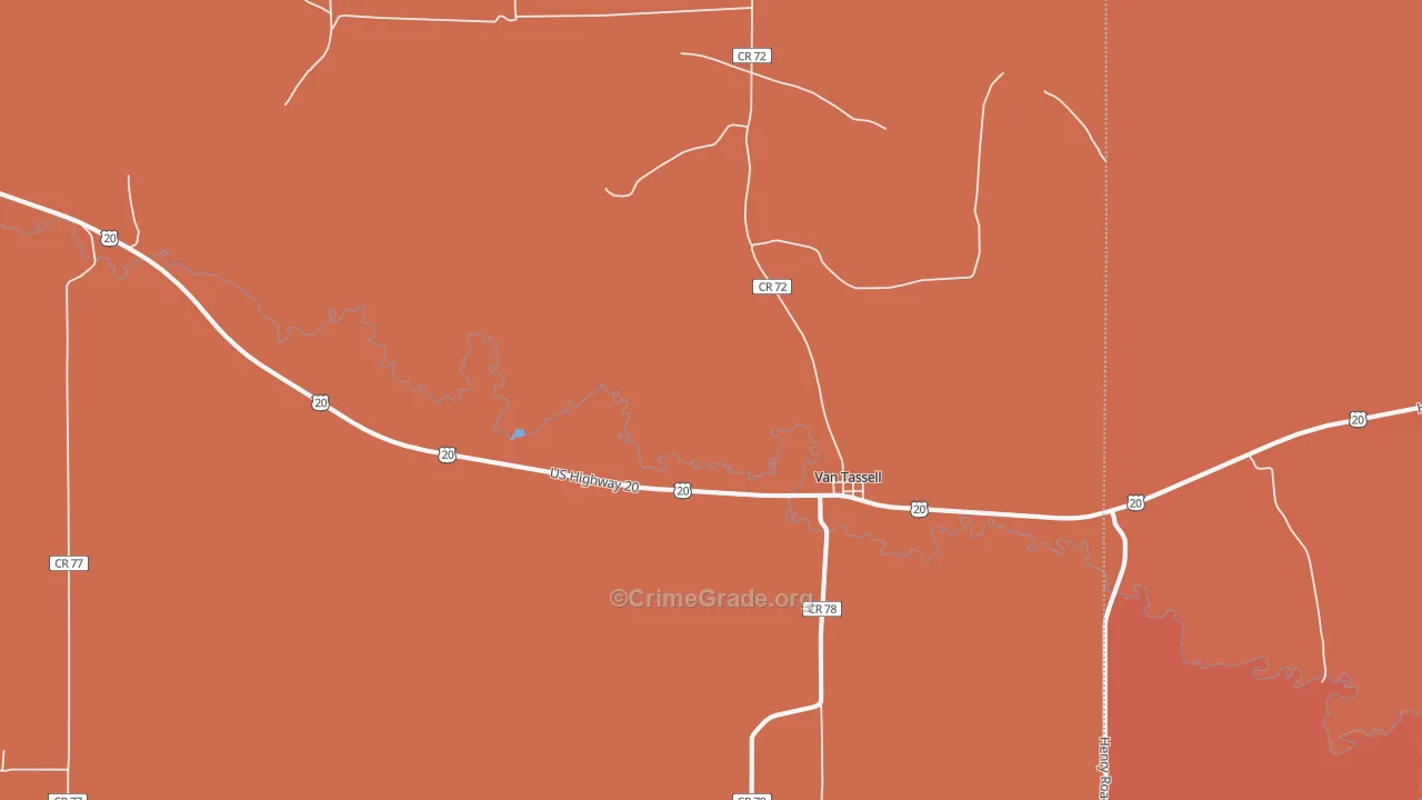82242, WY Map of Drug-Related Crime Rates