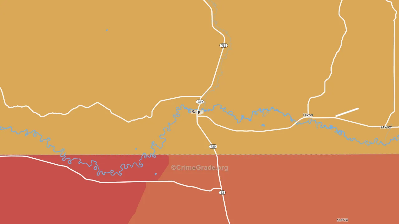 82321, WY Map of Drug-Related Crime Rates