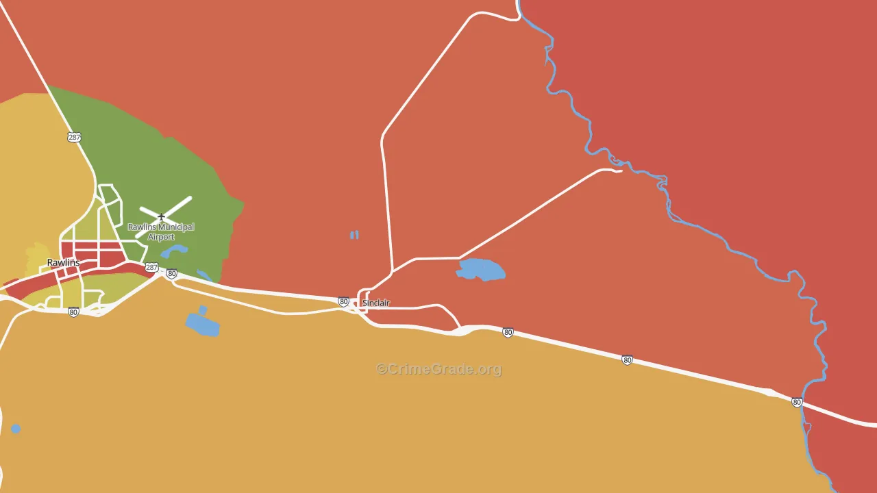 82334, WY Map of Drug-Related Crime Rates