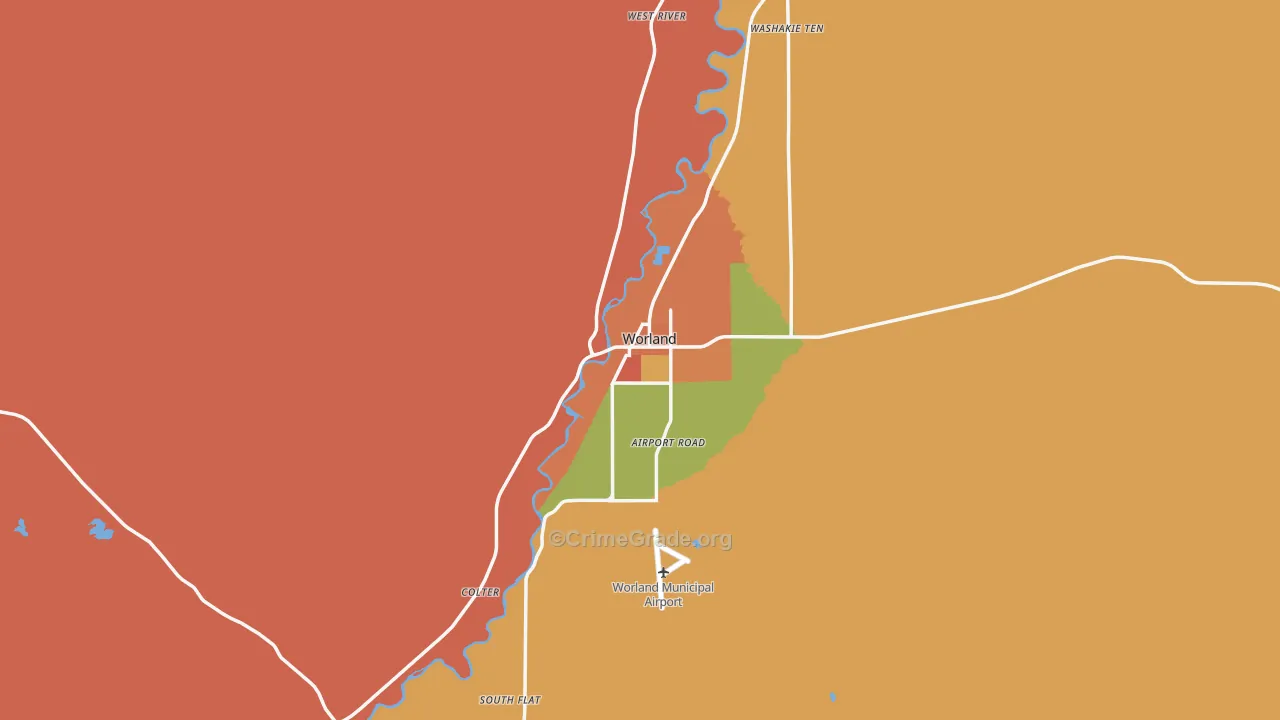 82401, WY Map of Drug-Related Crime Rates