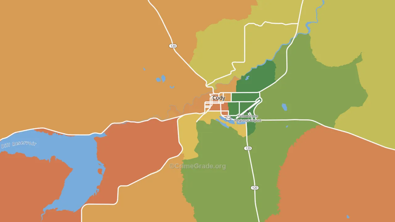 82414, WY Map of Drug-Related Crime Rates