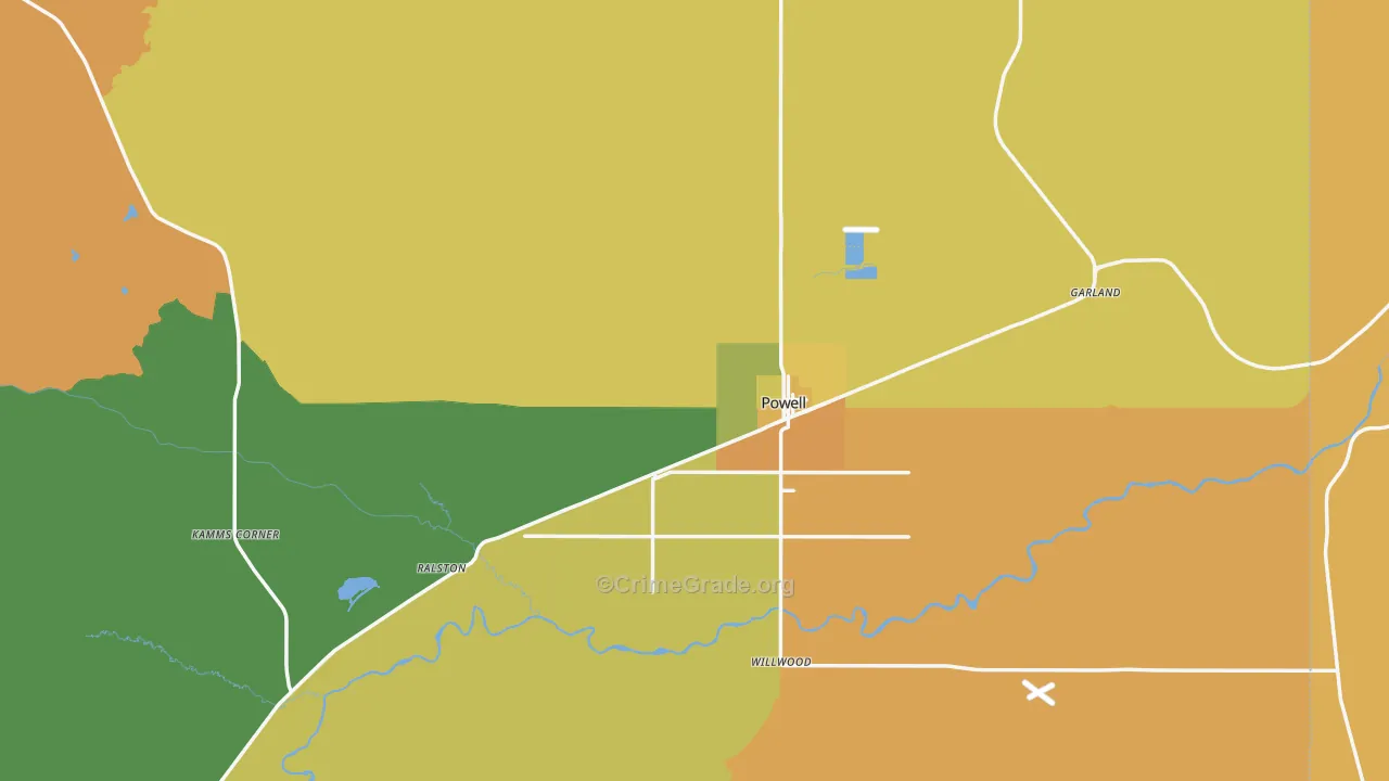 82435, WY Map of Drug-Related Crime Rates