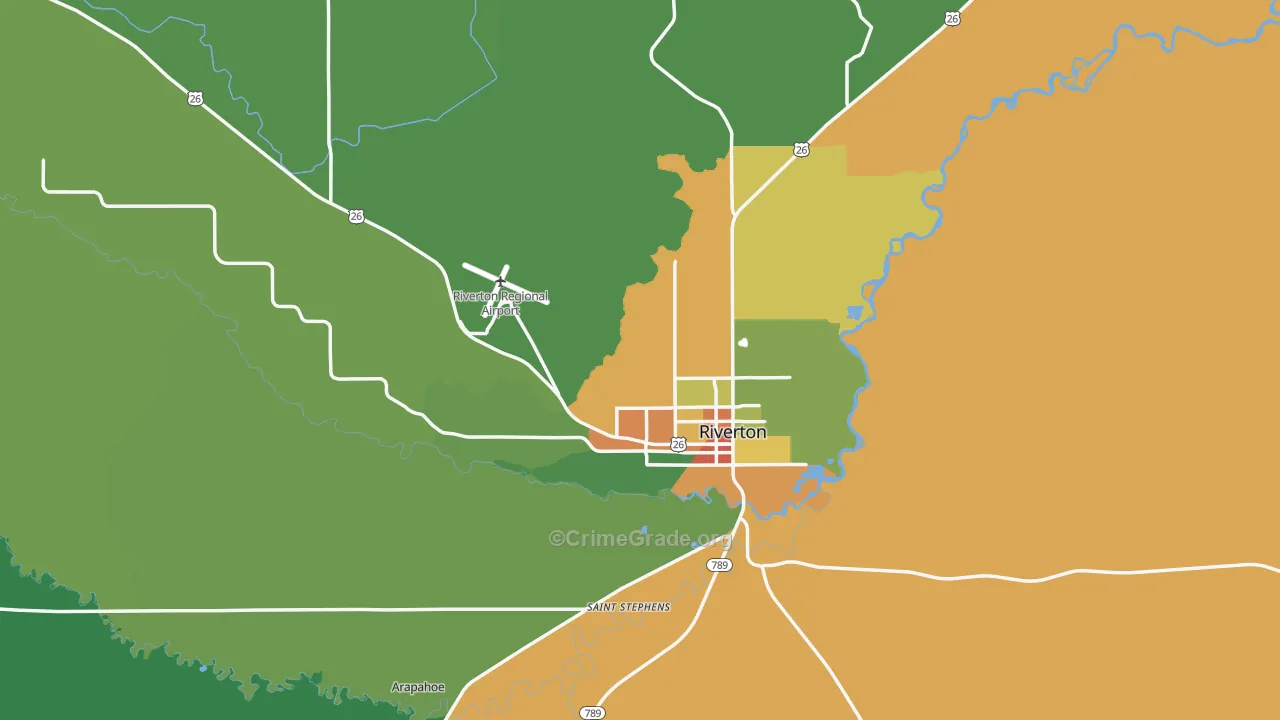 82501, WY Map of Drug-Related Crime Rates