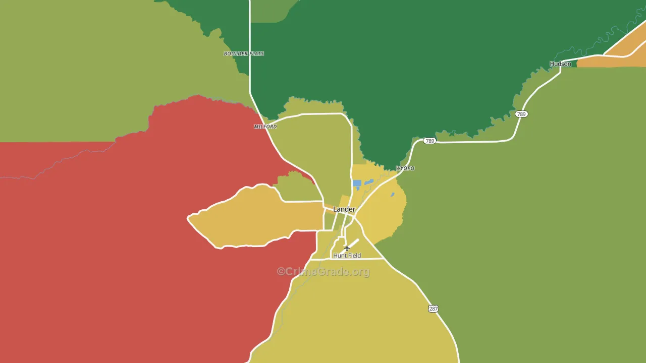 82520, WY Map of Drug-Related Crime Rates