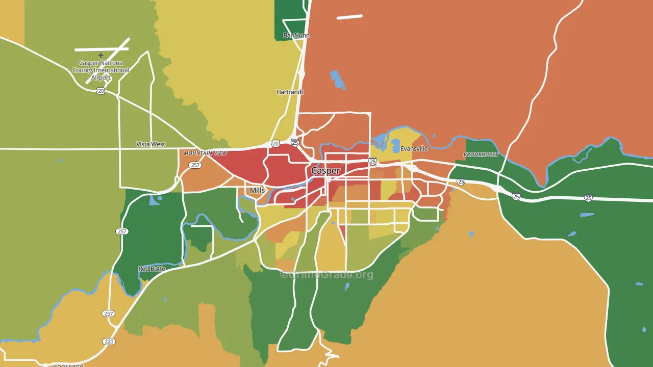 82601, WY Map of Drug-Related Crime Rates