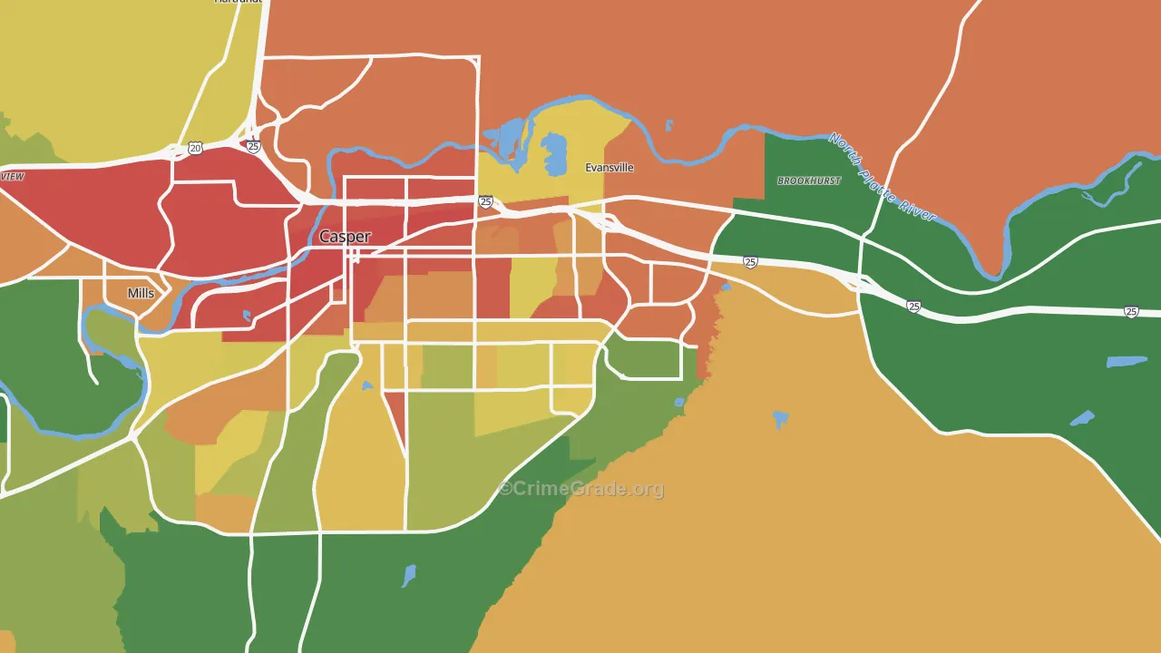 82609, WY Map of Drug-Related Crime Rates
