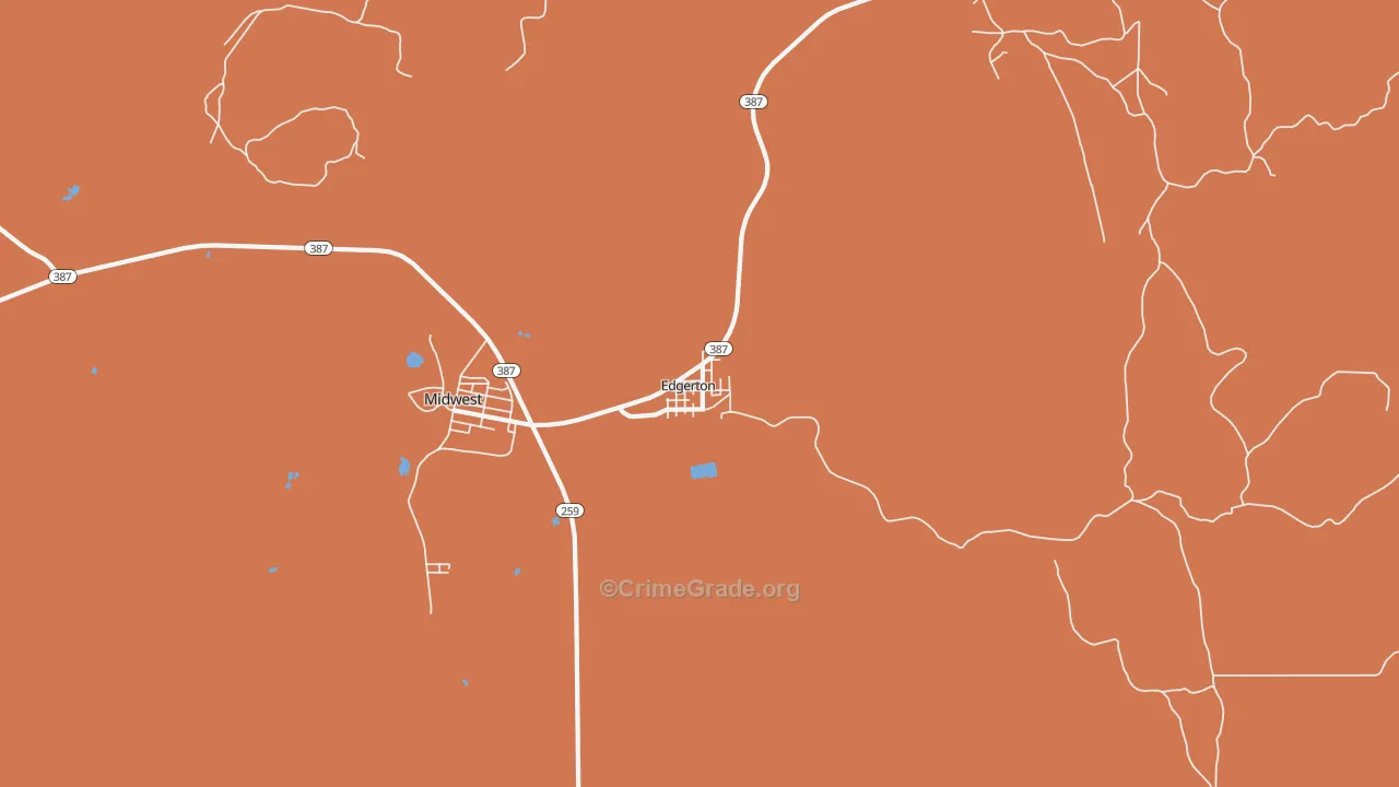 82635, WY Map of Drug-Related Crime Rates