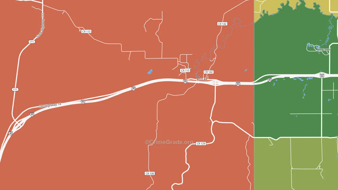 82712, WY Map of Drug-Related Crime Rates