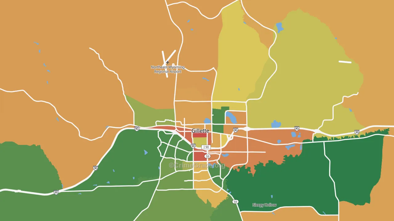 82716, WY Map of Drug-Related Crime Rates