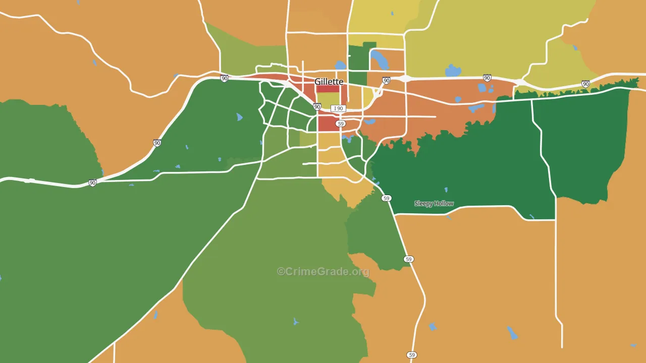 82718, WY Map of Drug-Related Crime Rates