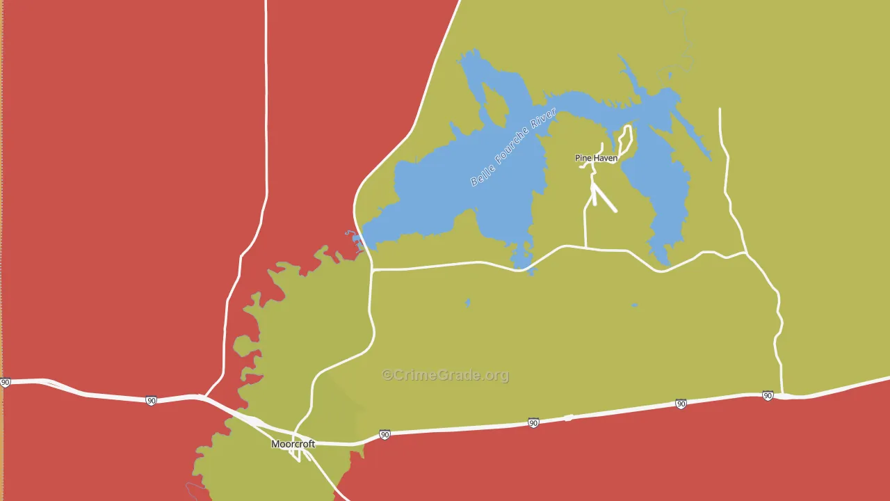 82721, WY Map of Drug-Related Crime Rates