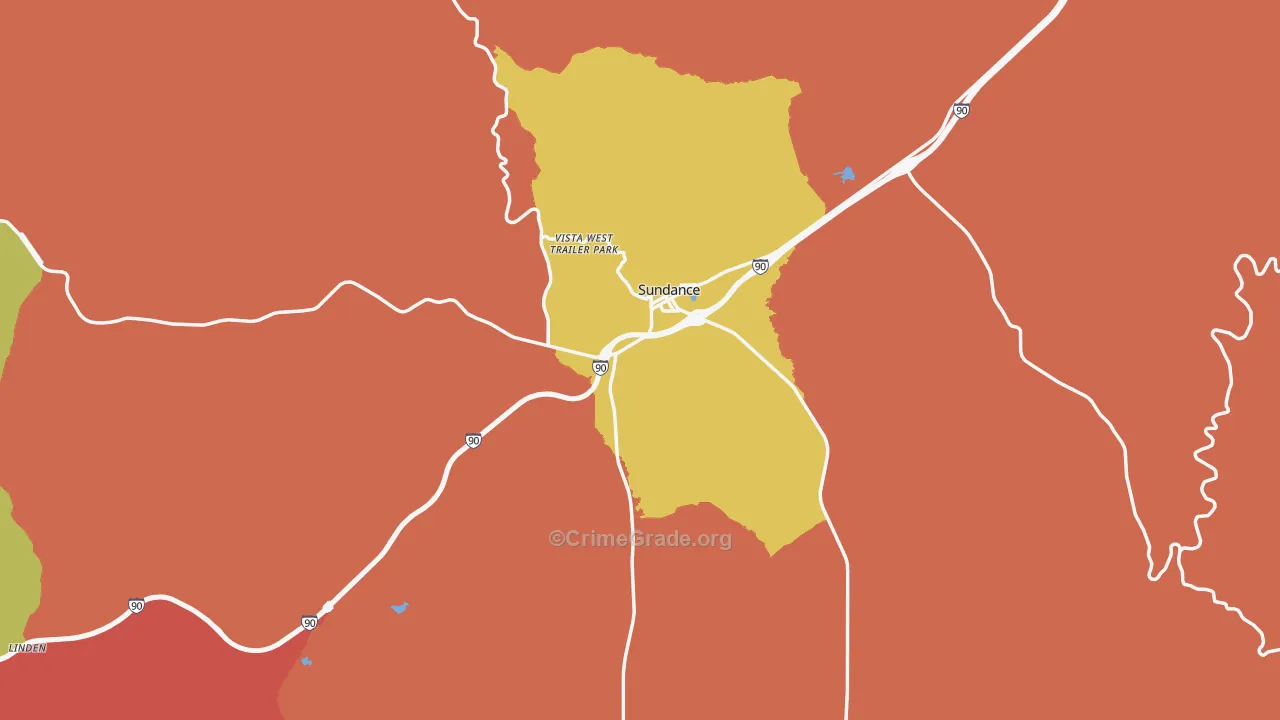 82729, WY Map of Drug-Related Crime Rates