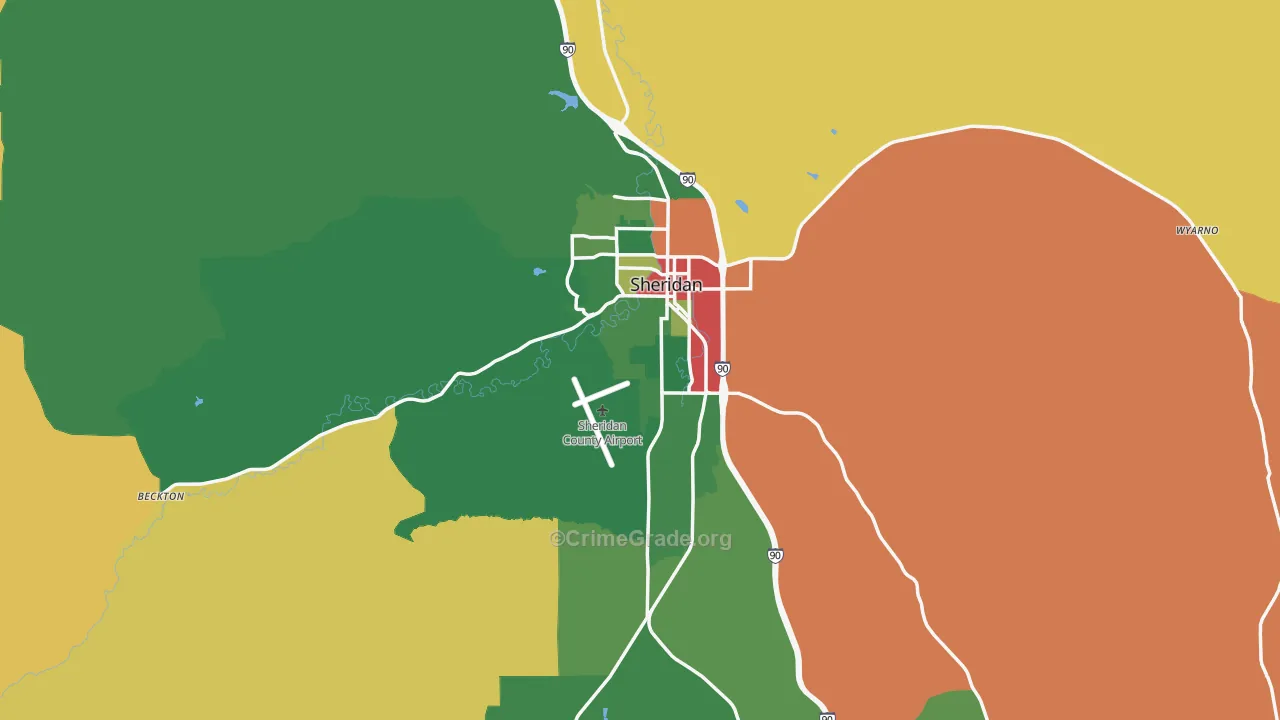 82801, WY Map of Drug-Related Crime Rates