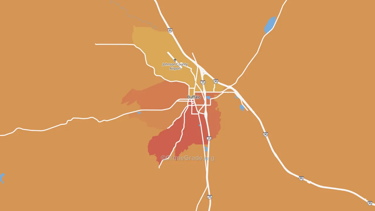 82834, WY Map of Drug-Related Crime Rates