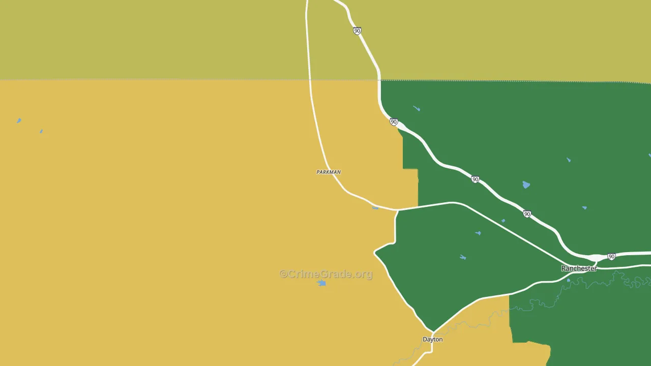 82838, WY Map of Drug-Related Crime Rates