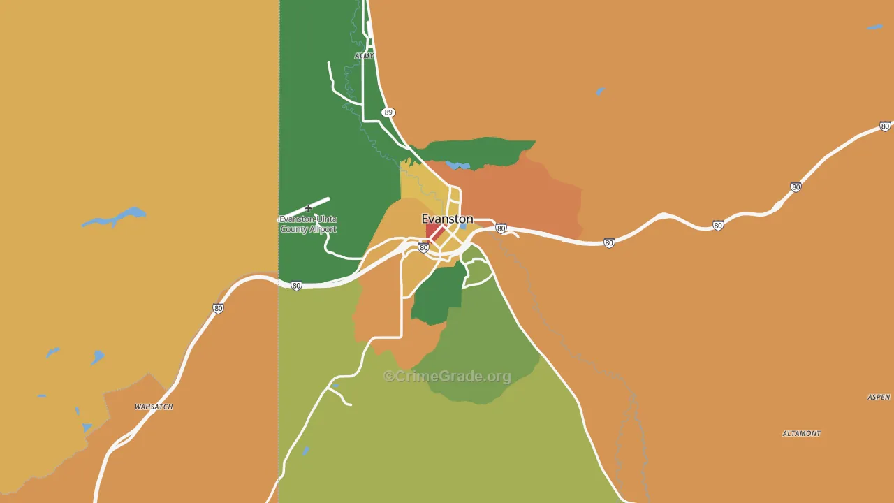 82930, WY Map of Drug-Related Crime Rates