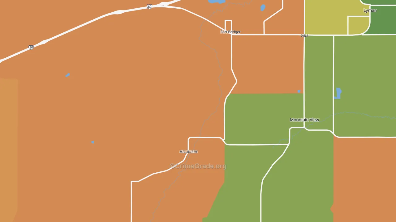 82933, WY Map of Drug-Related Crime Rates