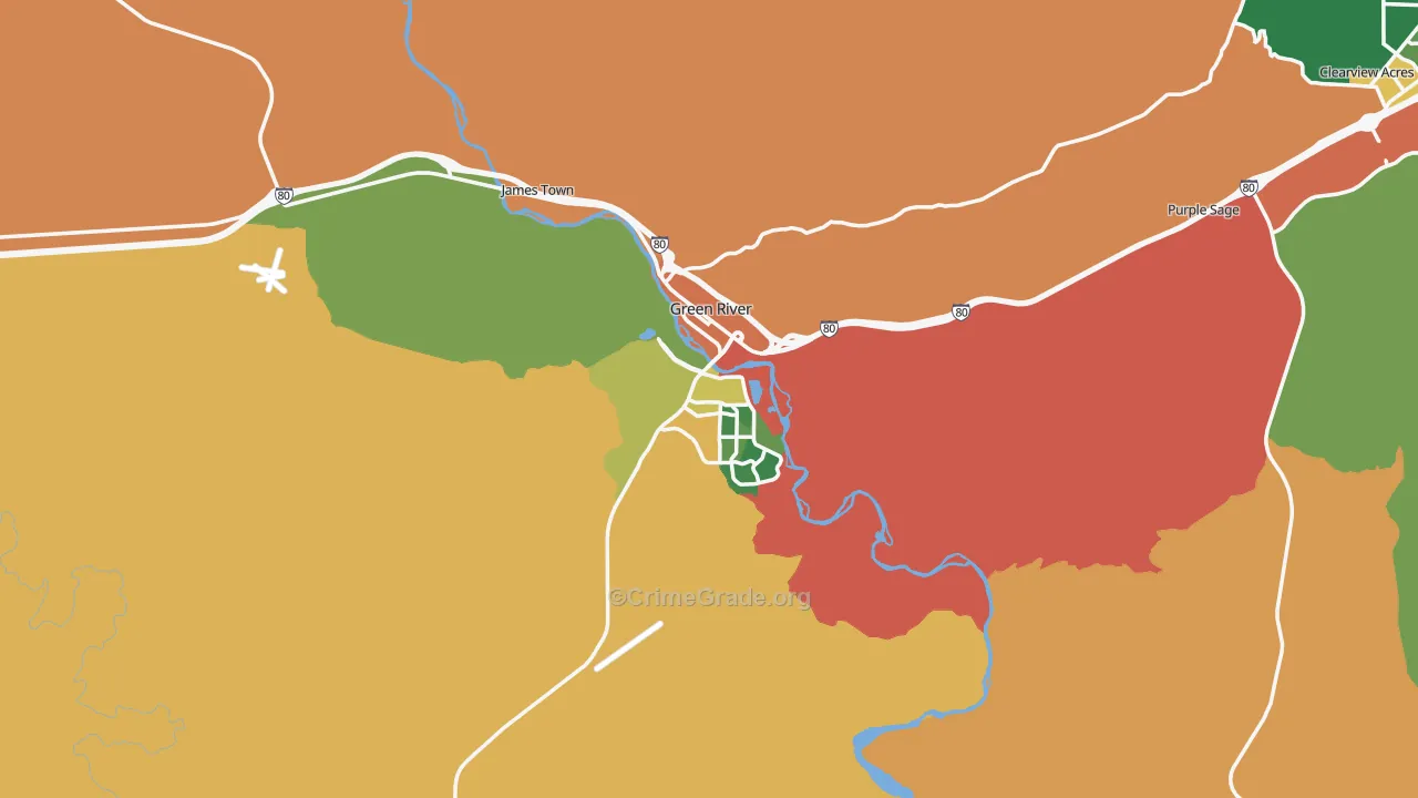 82935, WY Map of Drug-Related Crime Rates
