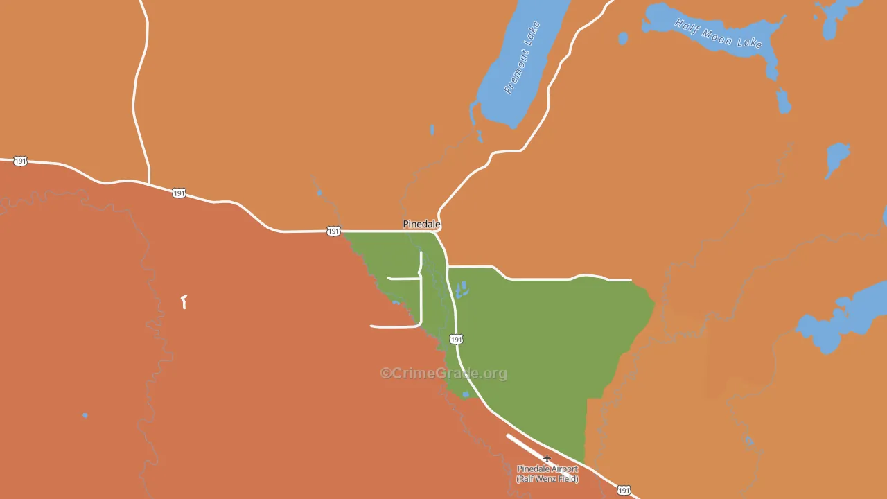 82941, WY Map of Drug-Related Crime Rates