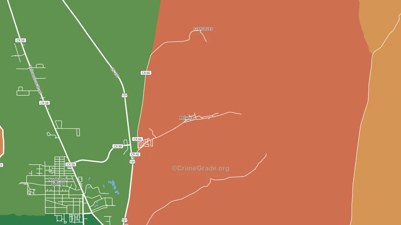 82943, WY Map of Drug-Related Crime Rates