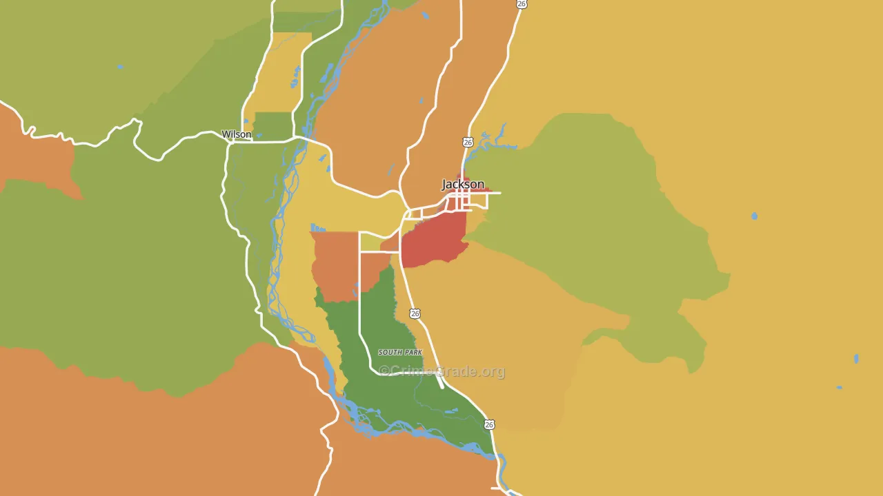 83001, WY Map of Drug-Related Crime Rates