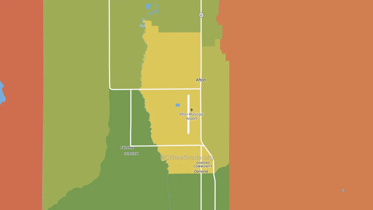 83110, WY Map of Drug-Related Crime Rates