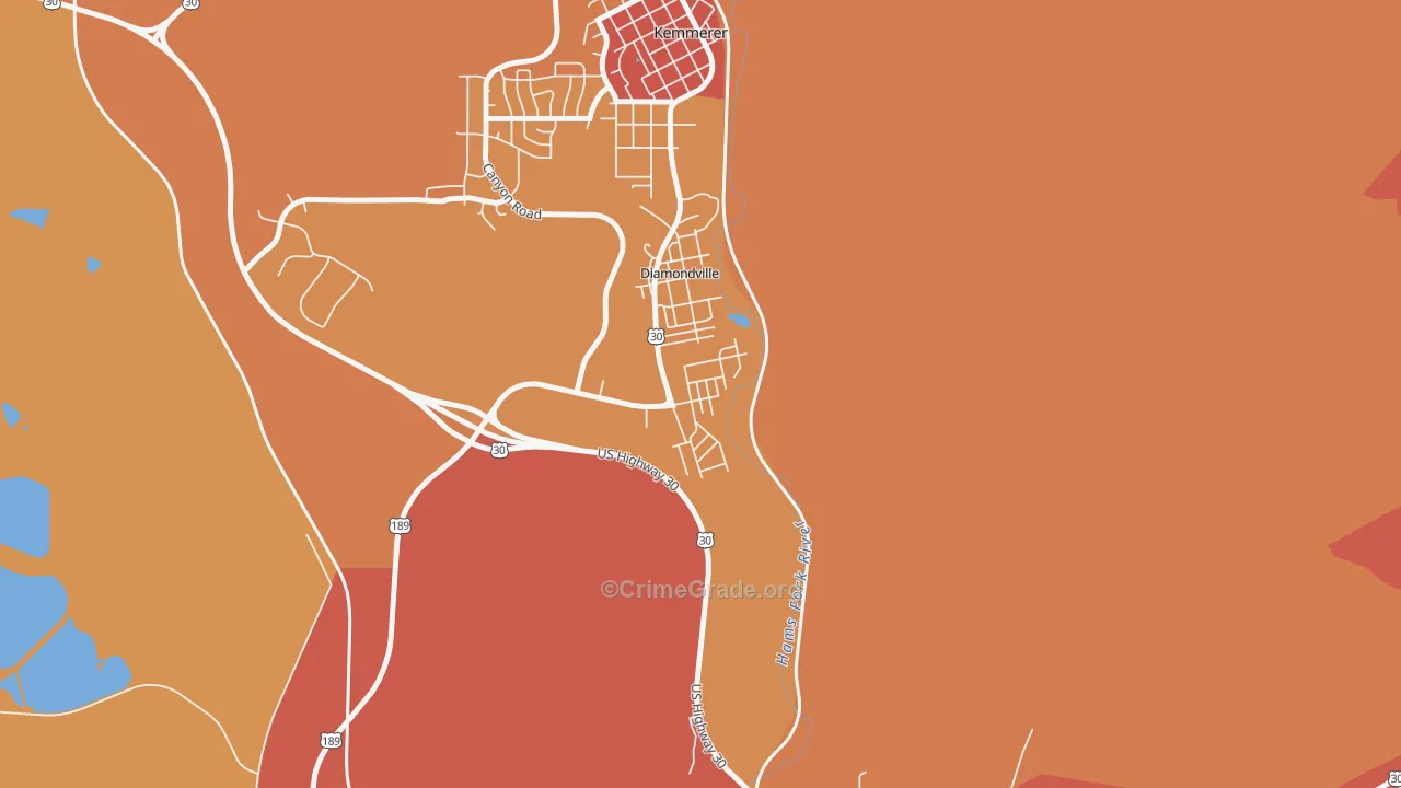 83116, WY Map of Drug-Related Crime Rates